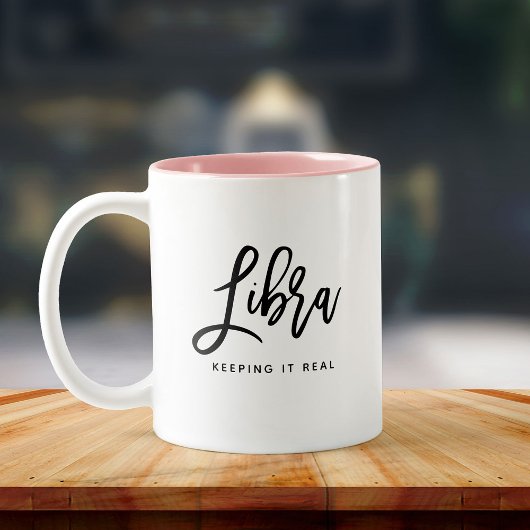 Libra占星術モダンスクリプトシック〔占星術の〕十二宮図記号 ツートーンマグカップ