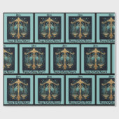 Libra名前の追加誕生日〔占星術の〕十二宮図ギフト ラッピングペーパー (フラット)