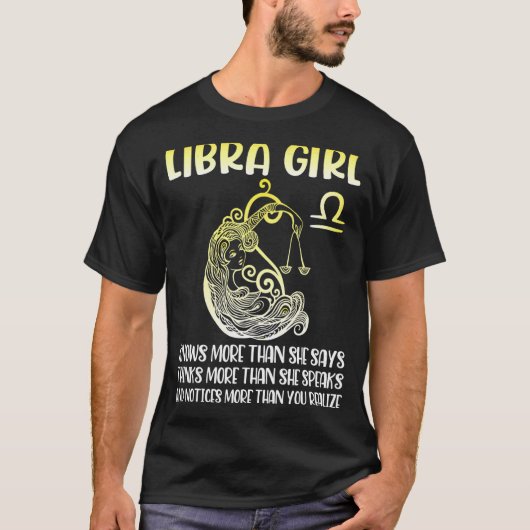 Libra女の子もっと考え知ってMore話 Notice Y Tシャツ (正面)