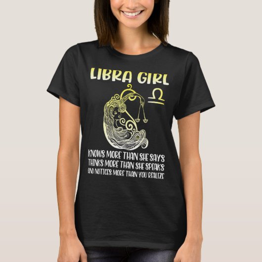 Libra女の子もっと考え知ってMore話 Notice Y Tシャツ (正面)