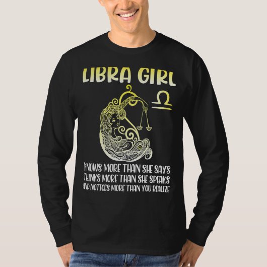 Libra女の子もっと考え知ってMore話 Notice Y Tシャツ (正面)
