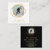 *~* LIBRA女神オパール金ゴールドブラックグリッター スクエア名刺 (正面/裏面)