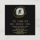 *~* LIBRA女神オパール金ゴールドブラックグリッター スクエア名刺 (裏面)