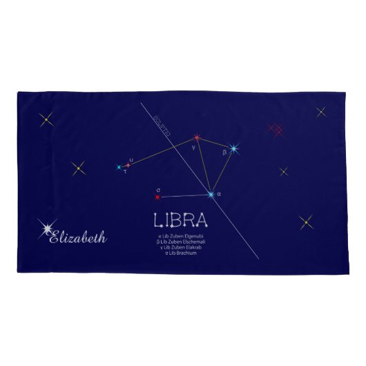 LIBRA星座ユニーク、印象的 枕カバー (裏面)