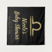 LIBRA金ゴールド9月10月誕生日占星術 タペストリー (正面(横))