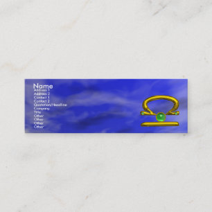 LIBRA、エメラルド明るい鮮やか黄色の緑の青 スキニー名刺
