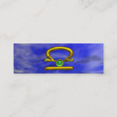 LIBRA、エメラルド明るい鮮やか黄色の緑の青 スキニー名刺 (裏面)