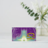 LIBRA、エメラルド明るい黄色鮮やかの黒の緑 名刺 (スタンド正面)