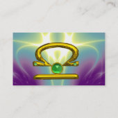 LIBRA、エメラルド明るい黄色鮮やかの黒の緑 名刺 (裏面)
