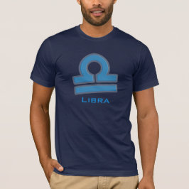 "Libra"グラフィック航空サイン〔占星術の〕十二宮図はネイビーTシャツを意味する Tシャツ