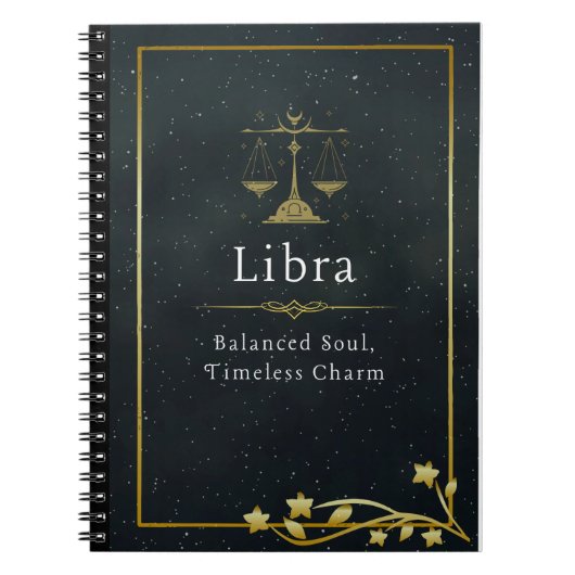 Libra〔占星術の〕十二宮図ギフト – Astrology Journal for Libra ノートブック (正面)
