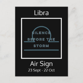 Libra〔占星術の〕十二宮図サインおもしろい引用文（青と白） ポストカード