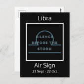 Libra〔占星術の〕十二宮図サインおもしろい引用文（青と白） ポストカード (正面/裏面)