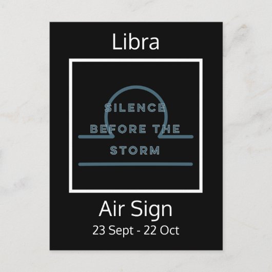 Libra〔占星術の〕十二宮図サインおもしろい引用文（青と白） ポストカード (正面)