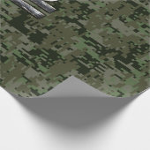 Libra〔占星術の〕十二宮図サインオンウッドランドグリーンデジタル迷彩柄 ラッピングペーパー (角)