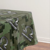 Libra〔占星術の〕十二宮図サインオンオリーブグリーンデジタル迷彩柄 テーブルクロス (インサイチュ)