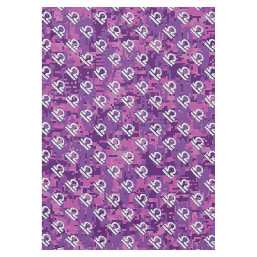 Libra〔占星術の〕十二宮図サインオンピンクデジタル迷彩柄 テーブルクロス (正面)