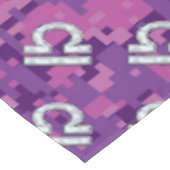 Libra〔占星術の〕十二宮図サインオンピンクデジタル迷彩柄 テーブルクロス (アングル)