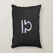 Libra〔占星術の〕十二宮図サインオンブラックスネークスキンデコール アクセントクッション (正面(垂直))