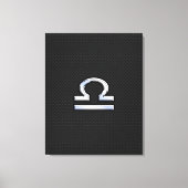 Libra〔占星術の〕十二宮図サインオンブラックスネークスキンデコール キャンバスプリント (正面)