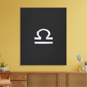 Libra〔占星術の〕十二宮図サインオンブラックスネークスキンデコール キャンバスプリント (インサイチュ (リビング))