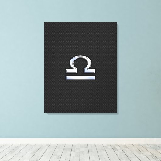 Libra〔占星術の〕十二宮図サインオンブラックスネークスキンデコール キャンバスプリント (インサイチュ (ウッドフロア))