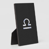 Libra〔占星術の〕十二宮図サインオンブラックスネークスキンデコール フォトプラーク (側面)