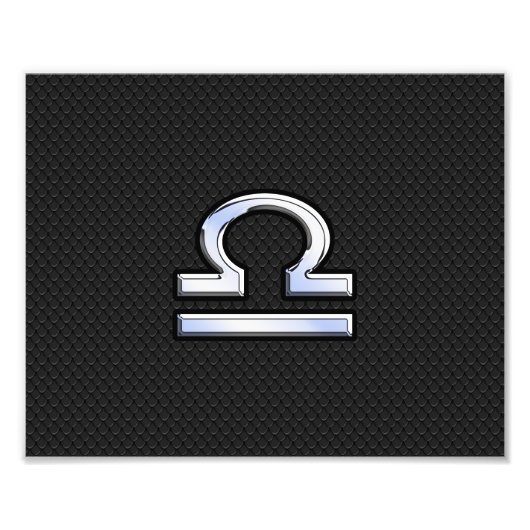 Libra〔占星術の〕十二宮図サインオンブラックスネークスキンデコール フォトプリント (正面)