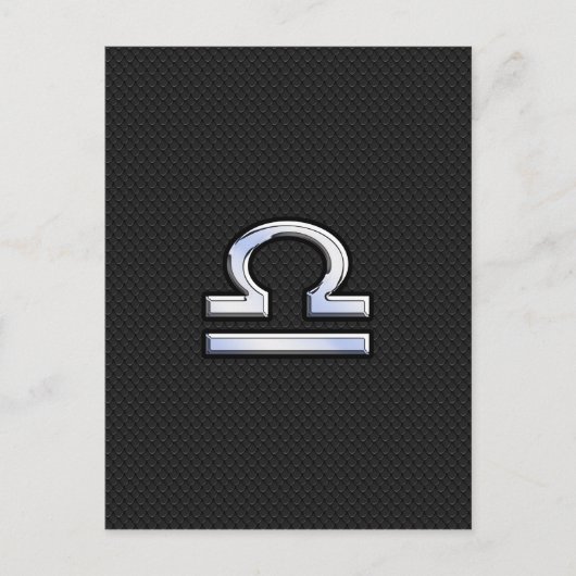 Libra〔占星術の〕十二宮図サインオンブラックスネークスキンデコール ポストカード (正面)