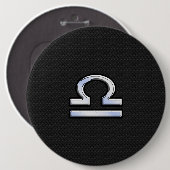 Libra〔占星術の〕十二宮図サインオンブラックスネークスキンデコール 缶バッジ (正面&裏面)