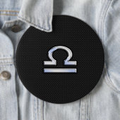 Libra〔占星術の〕十二宮図サインオンブラックスネークスキンデコール 缶バッジ (インサイチュ)