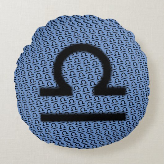 Libra〔占星術の〕十二宮図シンボル標準by Kenneth Yoncich ラウンドクッション (正面)