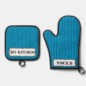 Libra〔占星術の〕十二宮図シンボル標準by Kenneth Yoncich 鍋つかみ&鍋敷きセット (正面)