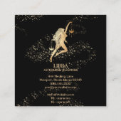 *~* LIBRA〔占星術の〕十二宮図占星術の読み取り金ゴールドと黒 スクエア名刺 (裏面)