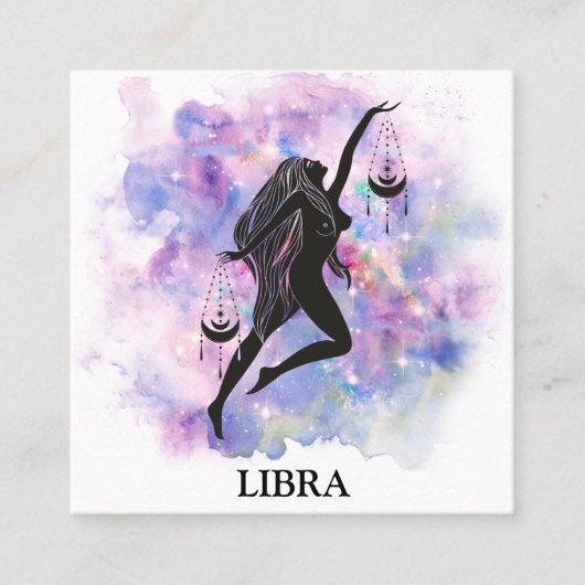 *~* LIBRA〔占星術の〕十二宮図占星術の読み方 スクエア名刺 (正面)