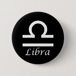 'Libra'〔占星術の〕十二宮図標識 缶バッジ