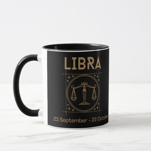 Libra〔占星術の〕十二宮図記号と特徴 マグカップ (左)