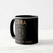Libra〔占星術の〕十二宮図記号と特徴 マグカップ (正面左)