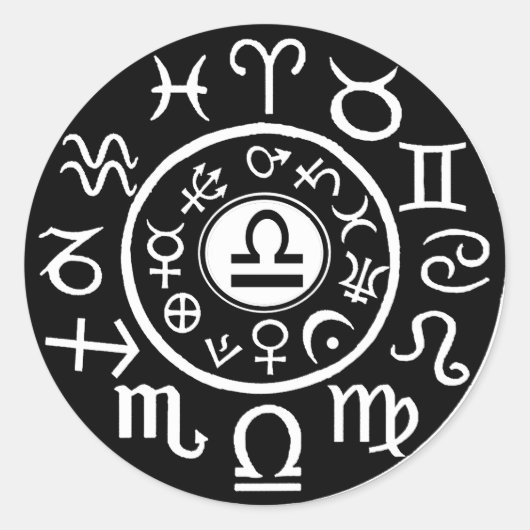 Libra -〔占星術の〕十二宮図 ラウンドシール (正面)