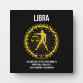 Libra -占星術、おもしろい〔占星術の〕十二宮図・サイン・ユーモア フォトプラーク (正面)