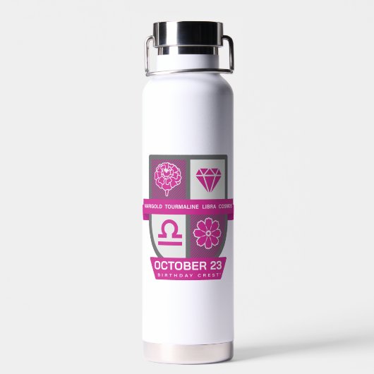 Libra Birthday Crest™ for October 1-23 ウォーターボトル (背面)