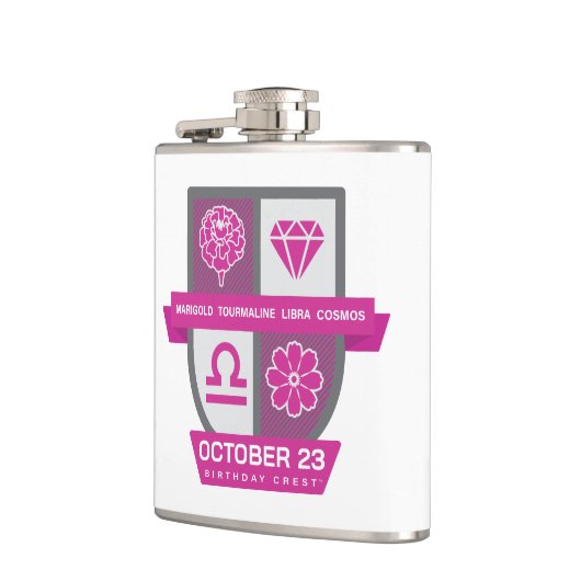 Libra Birthday Crest™ for October 1-23 フラスク (左)