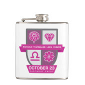 Libra Birthday Crest™ for October 1-23 フラスク (正面)