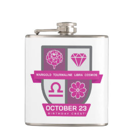Libra Birthday Crest™ for October 1-23 フラスク