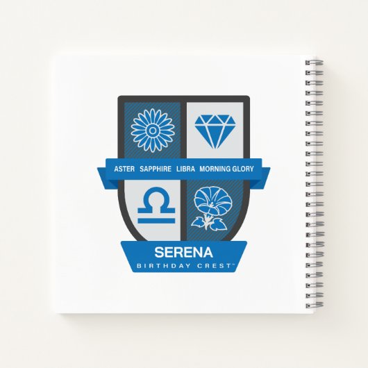 Libra Birthday Crest™ for September 23-30 ノートブック (裏面)