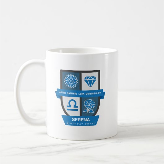 Libra Birthday Crest™ for September 23-30 Mug コーヒーマグカップ (左)