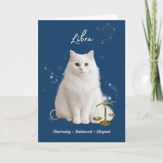 Libra Cat Birthday Card カード (正面)