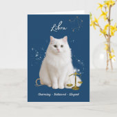 Libra Cat Birthday Card カード (黄色い花)