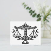Libra Celtic Moon‑Scale Sigil | BurnsInHell Ink シーズンポストカード (スタンド正面)