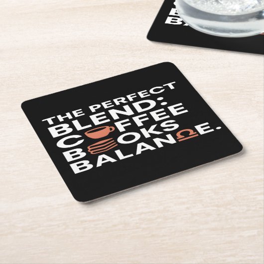 Libra Coffee Books Balance Paper Coaster スクエアペーパーコースター (アングル)